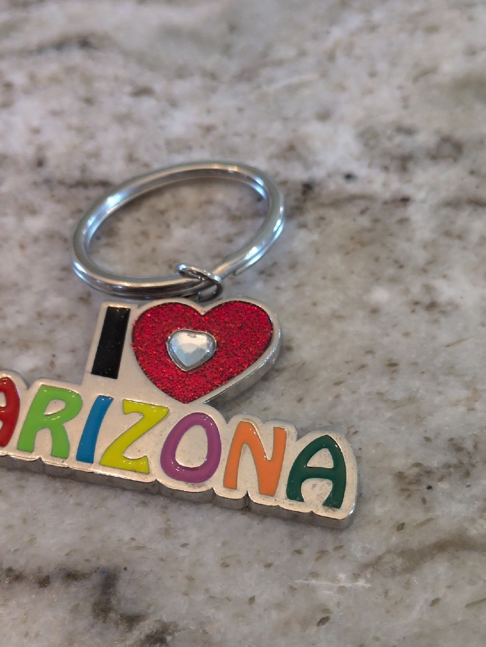 I Love Arizona Multicolor Heart Key Ring